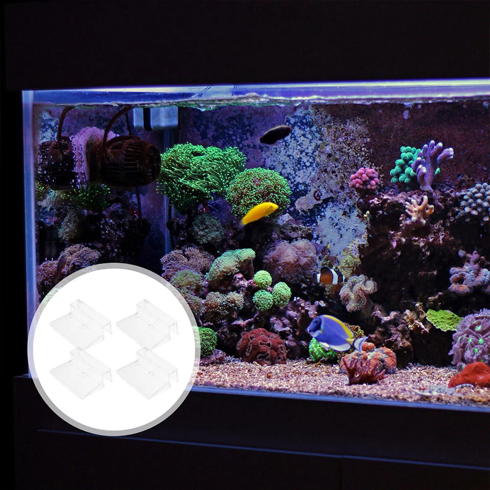 

12pcs Clear Acrylic Fish Tank Cover Support Holder 12Mm Durable Install No Tools Glass Covering Clips Aquarium Supplies