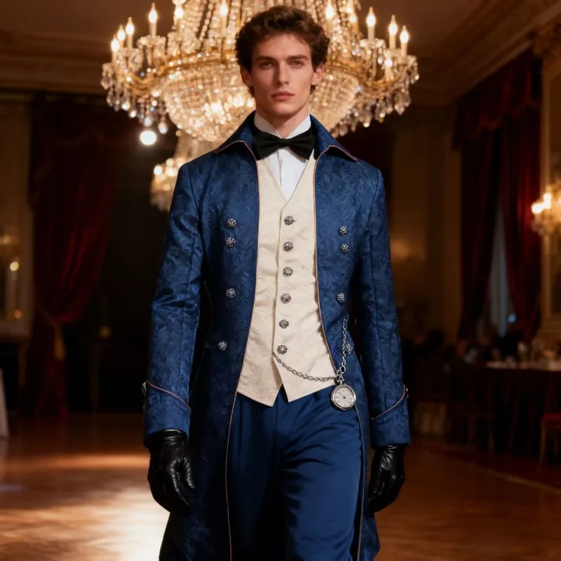 

Средневековый ретро-костюм с галстуком-бабочкой, пиджак в стиле панк, ирландская одежда для выступлений и вечеринок