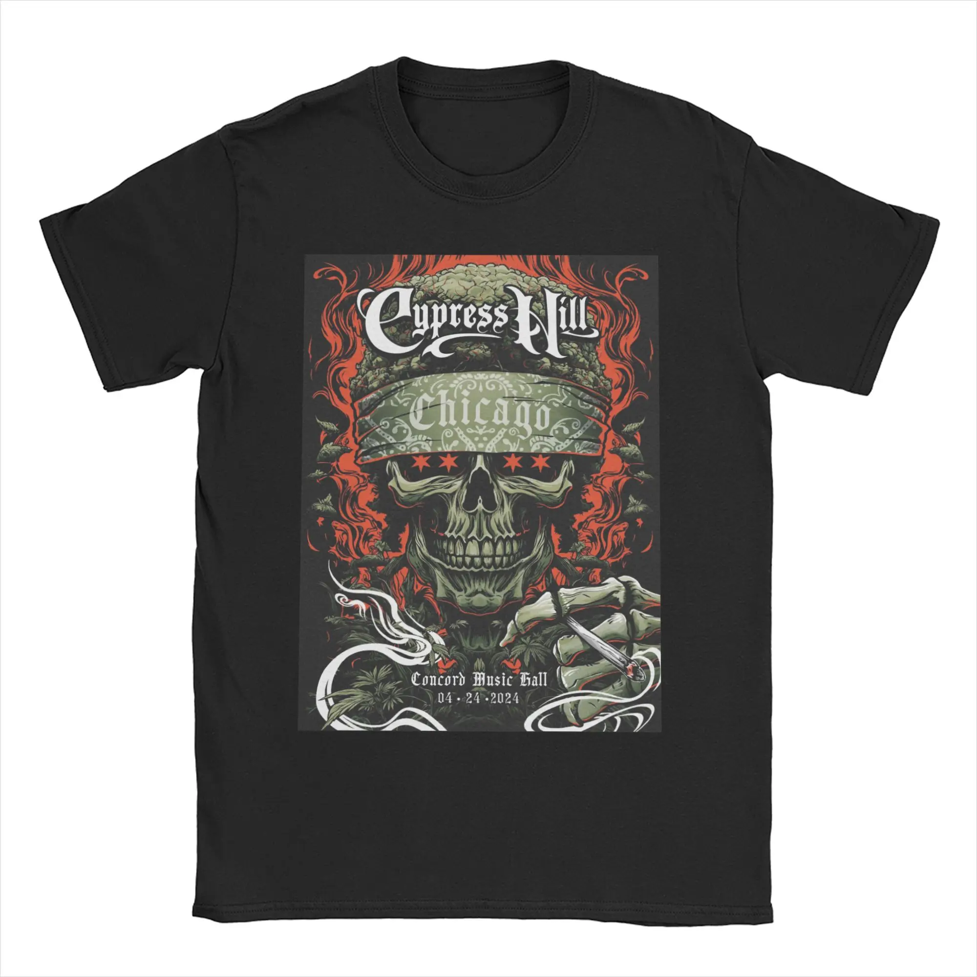 Cypress Hill Skull for Men Women T Shirts  Leisure Tee Shirt Short Sleeve Round Collar T-Shirts Cotton Plus Size Clothing