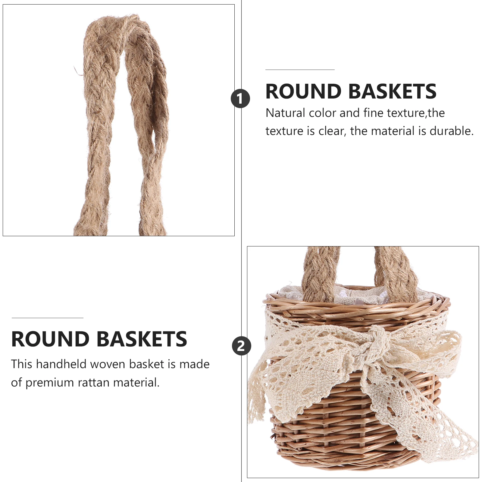 

Rattan Storage Basket Woven Baskets H Mini Sewing Laundry Willow Flower Food Round H held Premium Kitchen Household Items