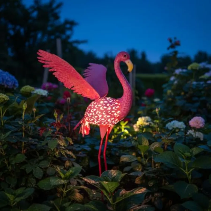 

43 Metal Garden Sculptures with Solar Light, Yard Art - Large Outdoor Lawn Ornaments Decor for Patio, Backyard, Garden