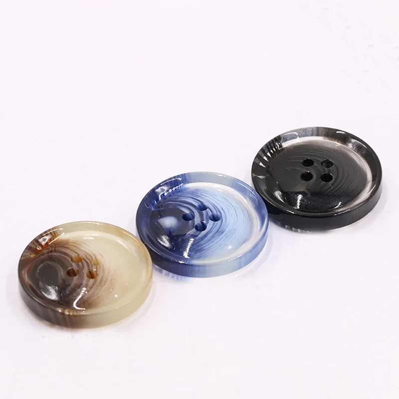 20 Pçs/lote 15-28mm resina Gradiente quatro olhos transparente botões estampados terno casaco suéter camisa botões decorativos N630