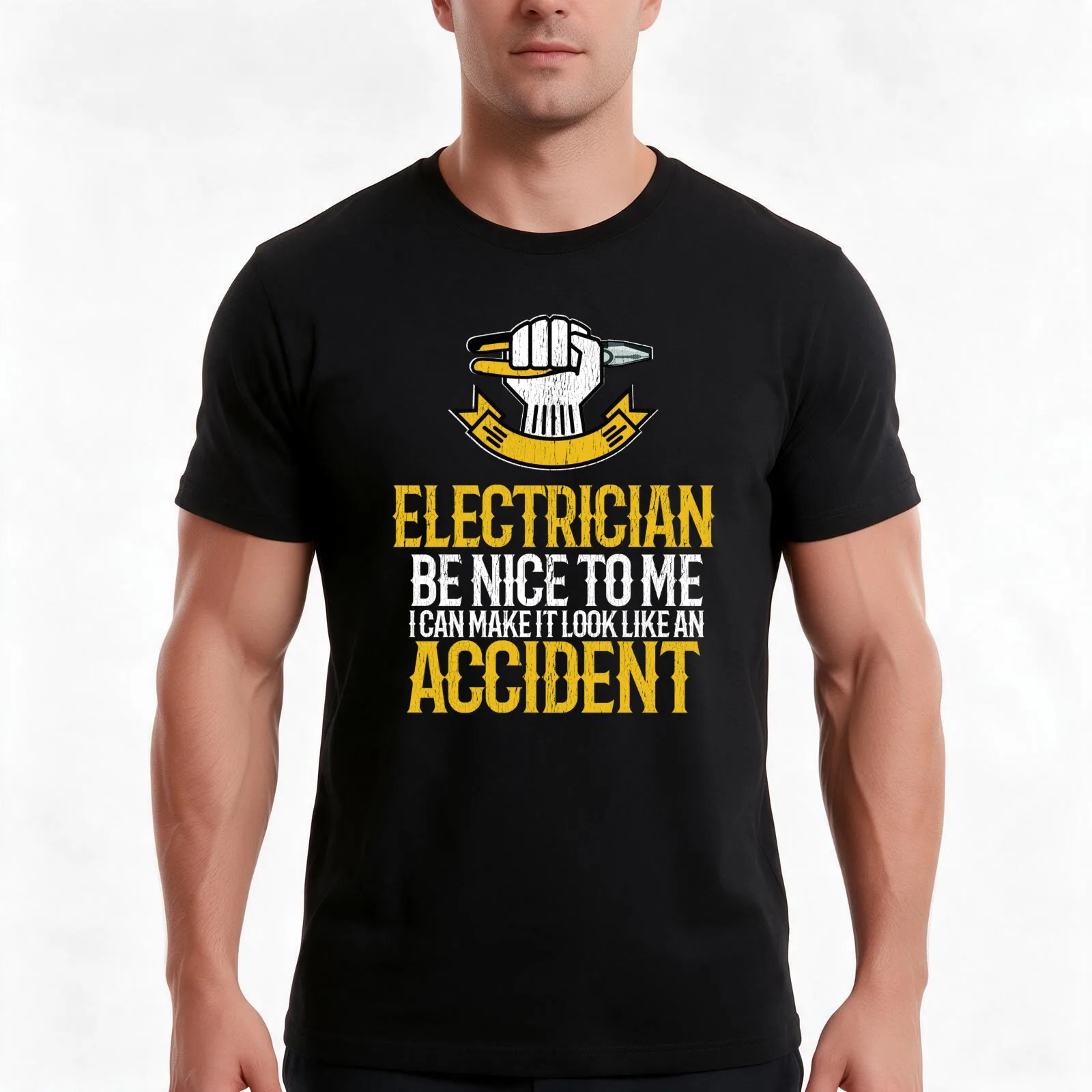 Electrician ~ I Can Make It Look Like An Accident T-Shirt, Summer Casual Cotton Tee, Oversized Streetwear Tops, Unisex Men Women