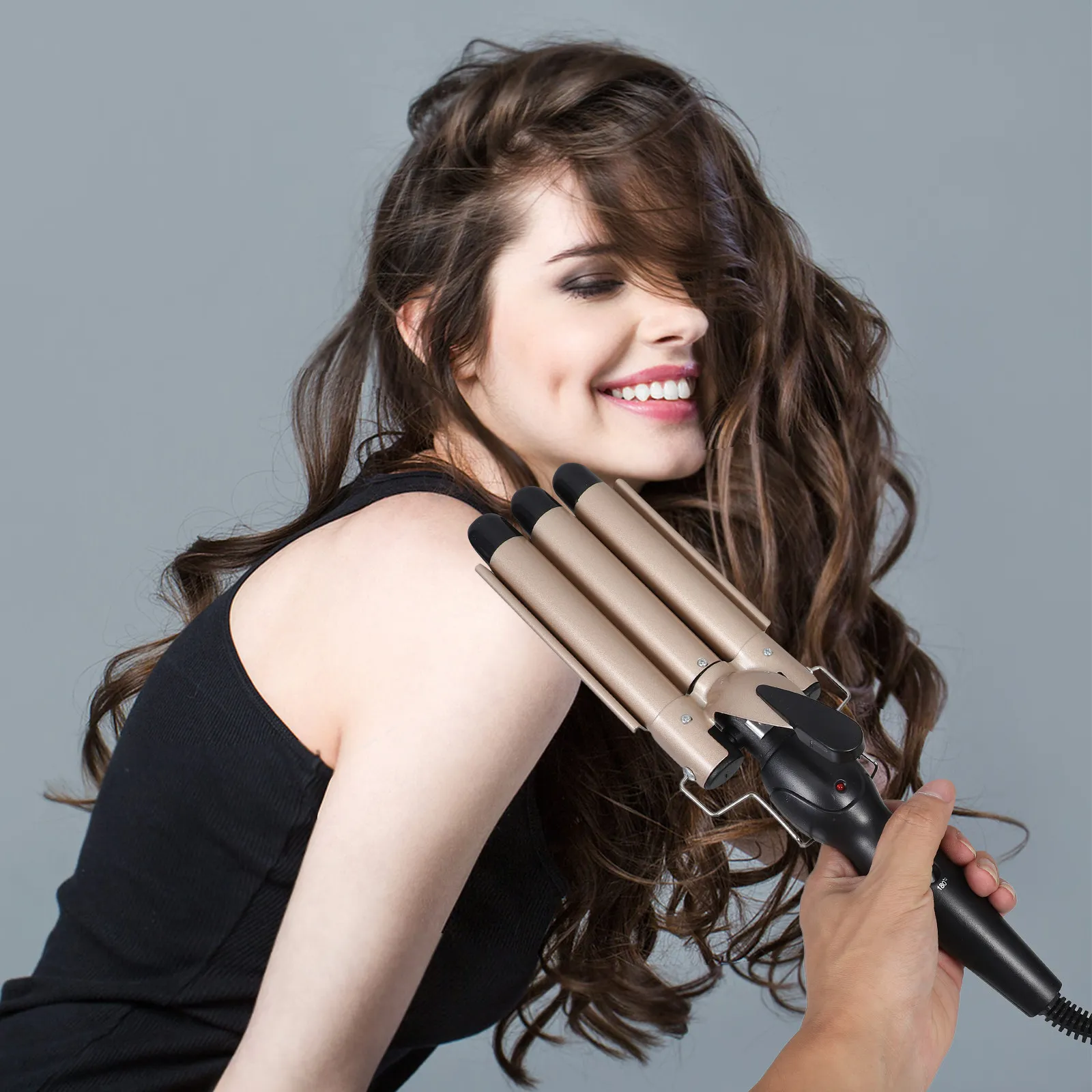 

Электрическая плойка-выпрямитель для волос 2-в-1, профессиональный инструмент для укладки, оригинальная вилка ES, белая, для салонов и домашнего использования