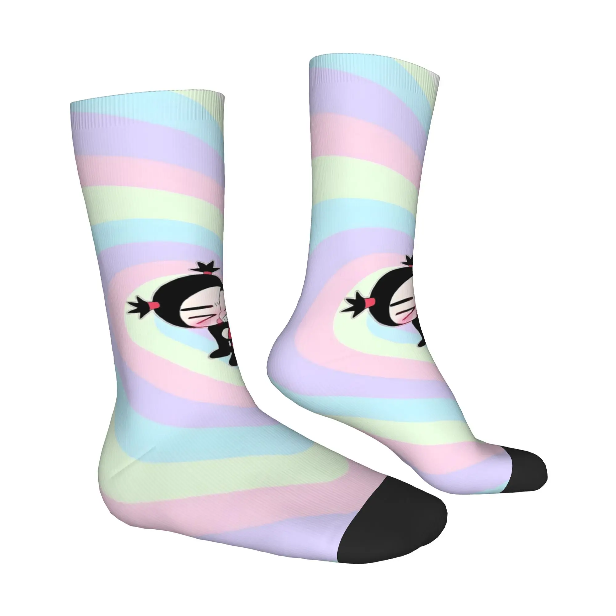 Custom Cute Cartoon P-Pucca Film  Mens Crew Socks Unisex Cool 3D Printed  Dress Socks - view 4