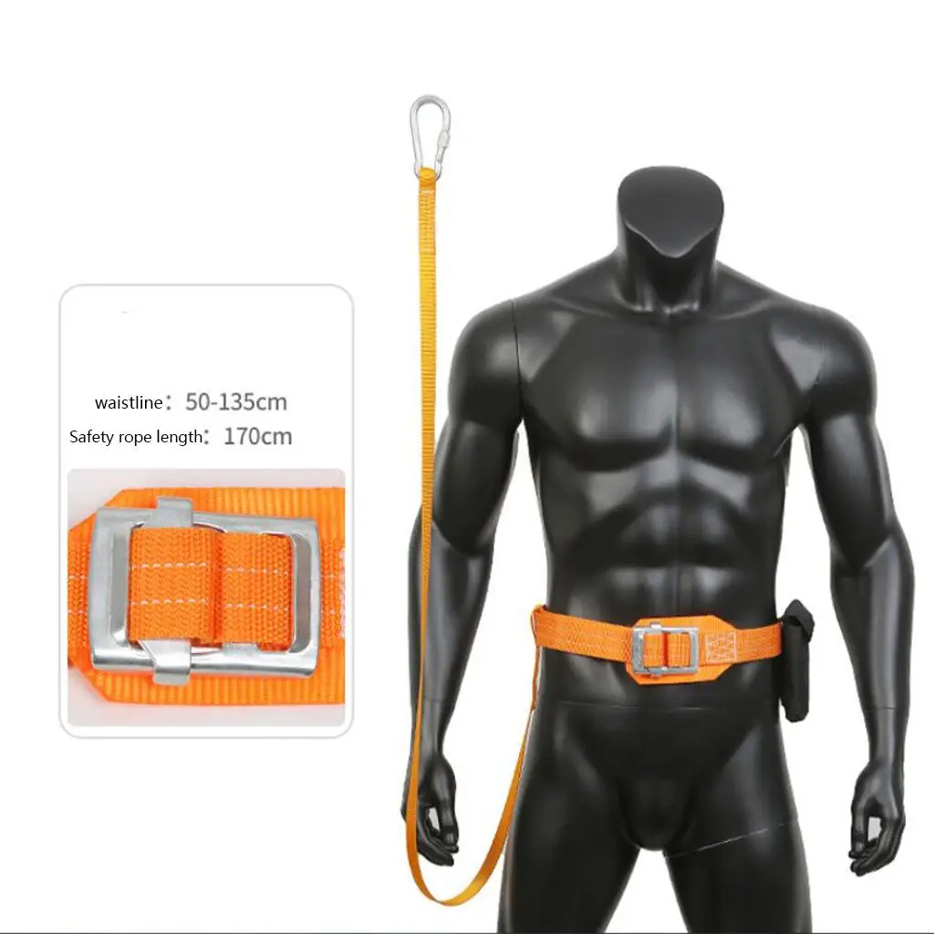 Full Body Harness Safety Lanyard Kit Abrasion-resistant Protective Gear Fall Arrest Belt for High-altitude Construction