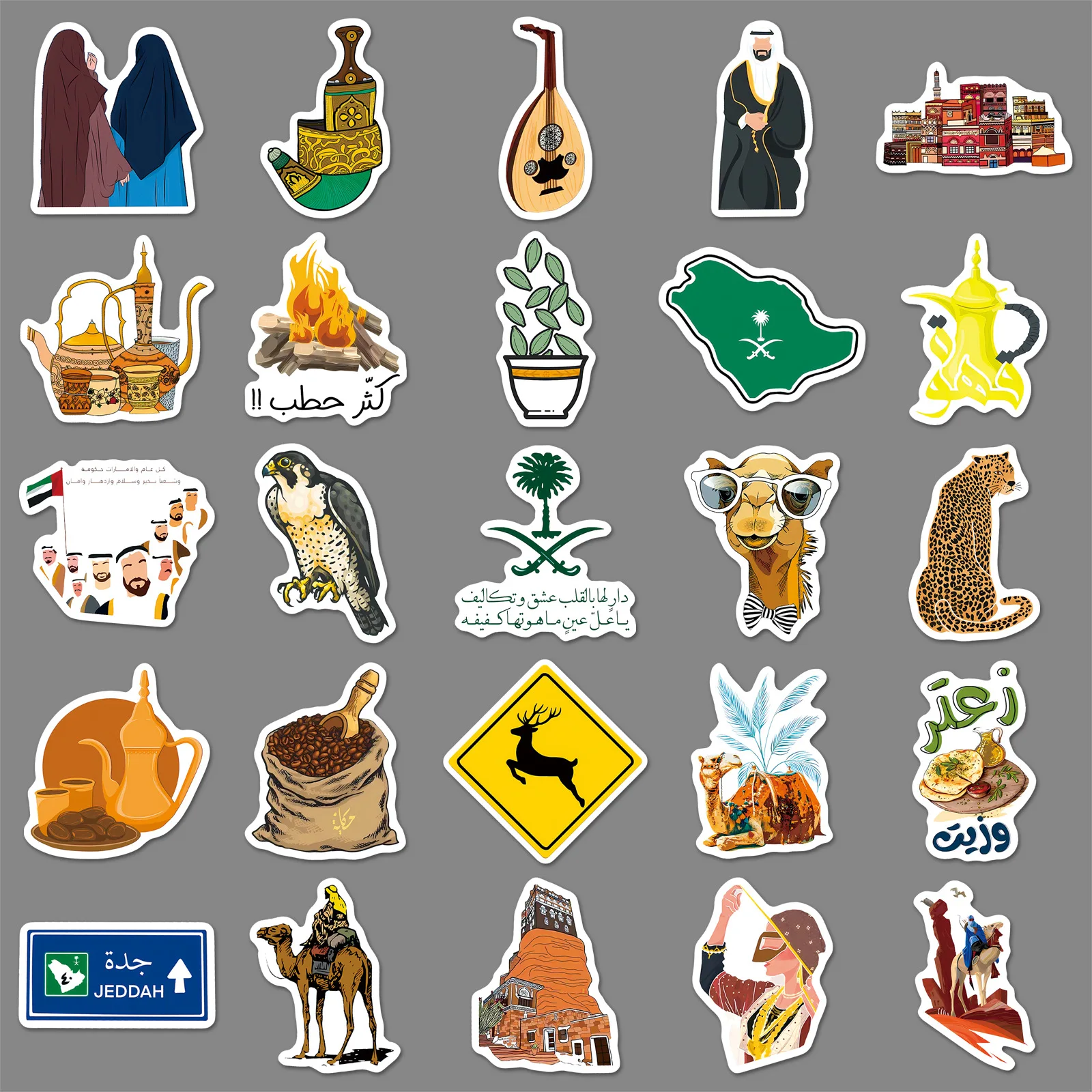 10/50PCS Arabische Stijl Cartoon Stickers Kameel Cartoon Decal DIY Bagage Telefoon Gitaar Plakboek Waterdichte Sticker Klassieke Kid speelgoed