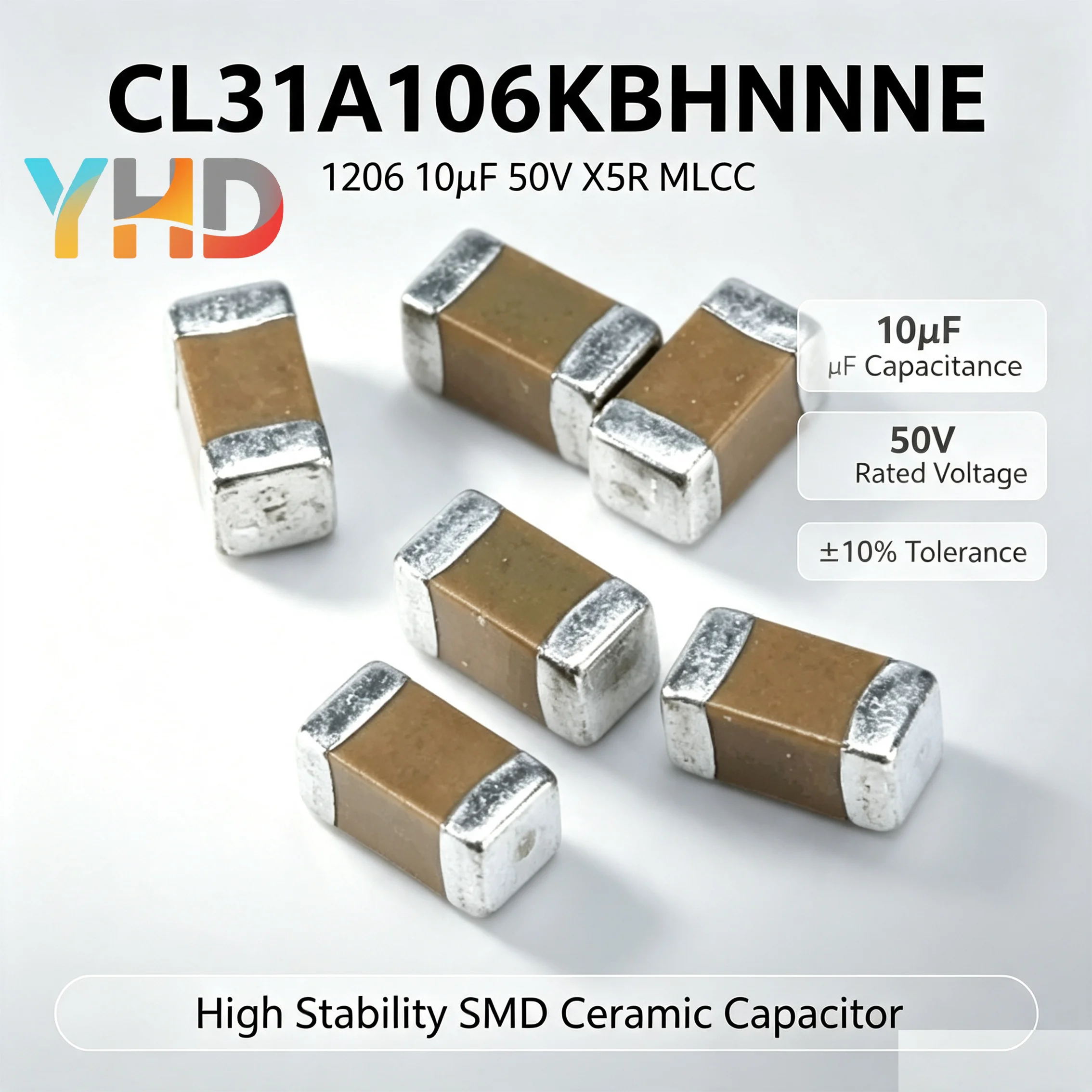 10/50/100PCS CL31A106KBHNNNE 1206 10UF 106 SMD MLCC Ceramic Capacitor X5R 50V Multilayer Chip Capacitor For Arduino PCB Circui