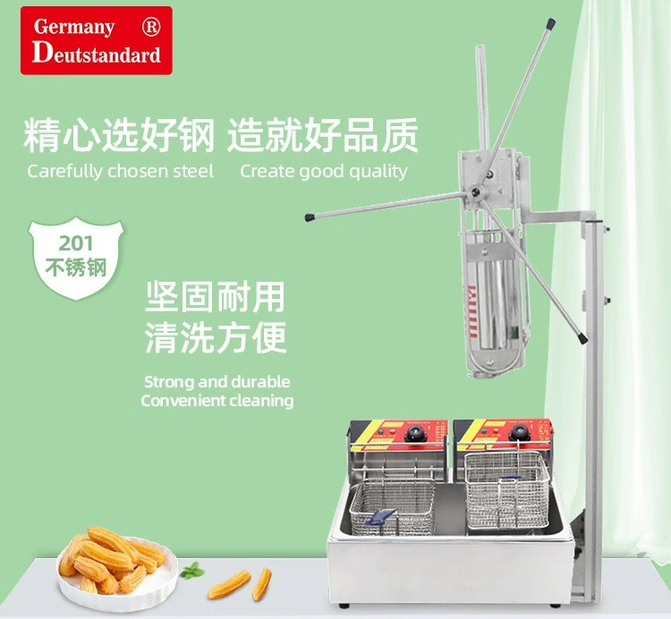 

Latin fruit machine, jewel machine, Spanish churros , Latin fruit snack with fryer, twist machine, churros .