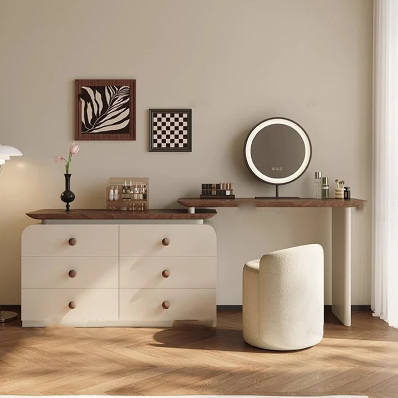 

Wood Coffee Dressing Table Modern Chair White Storage Drawers Dressing Table Beauty Girl Mesa De Maquillaje Trendy Furniture