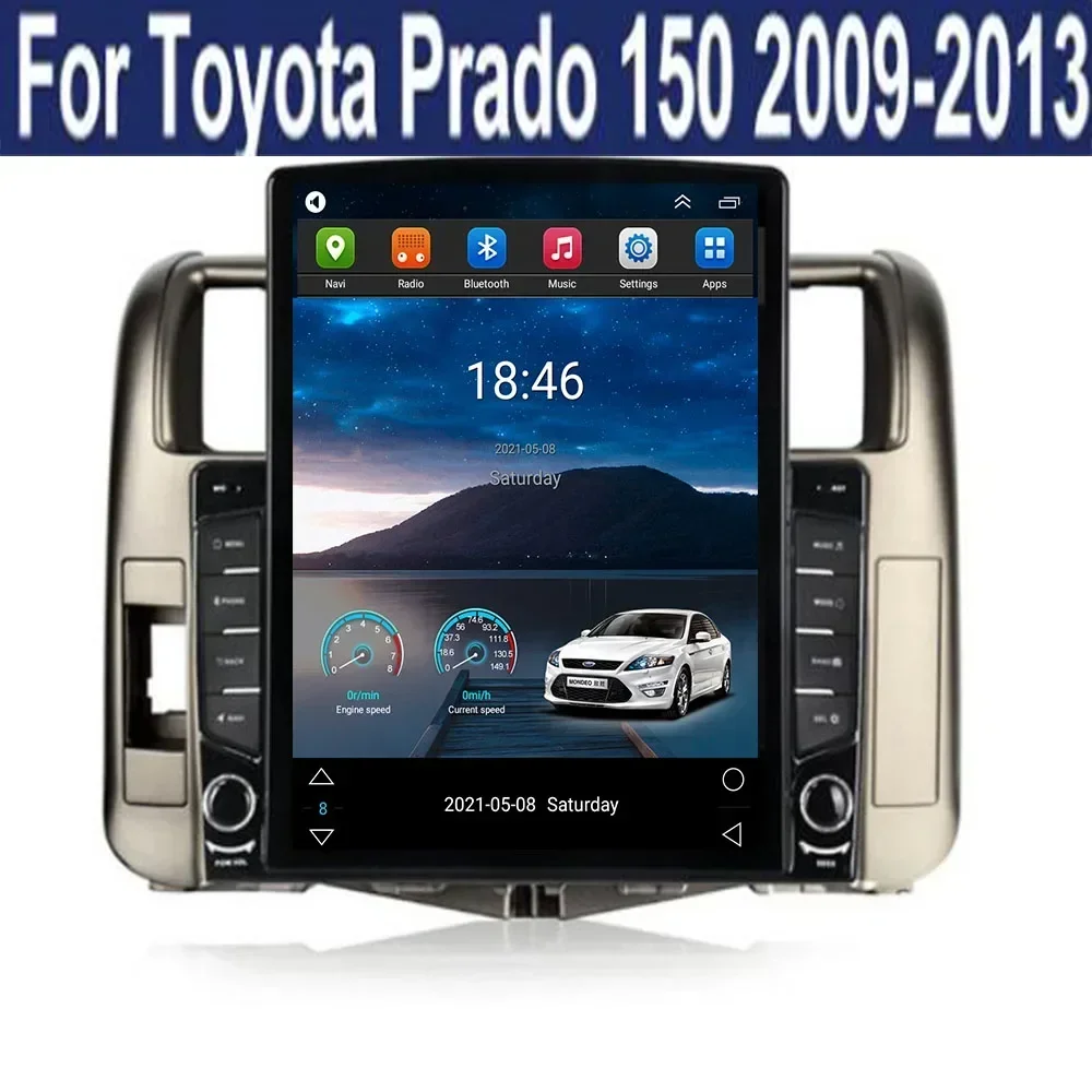 Per Tesla Stile 2Din Android 14 Autoradio Per Toyota Land Cruiser Prado 150 2010+ Lettore Video Multimediale GPS Stereo Carplay DSP