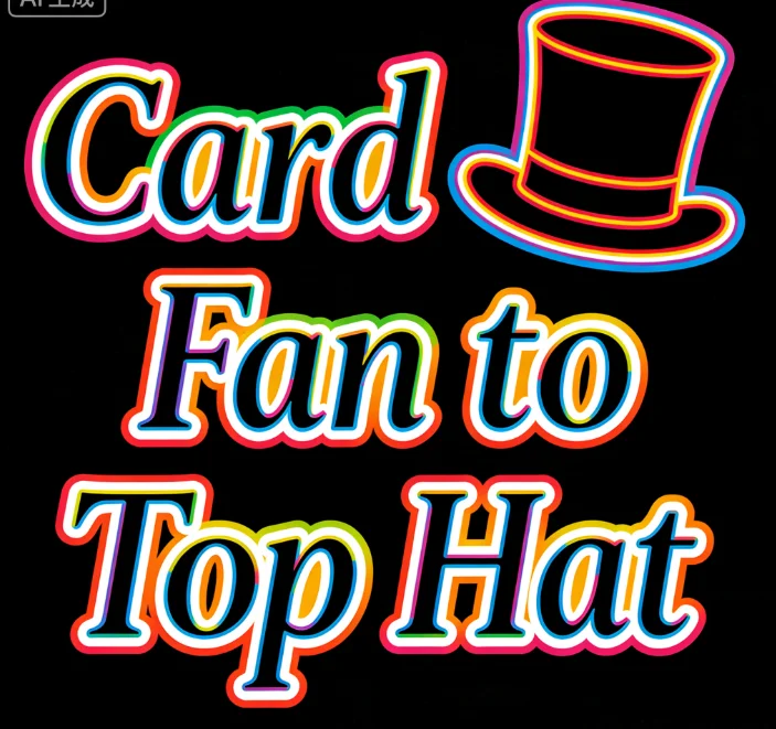

Card Fan to Top Hat Professional Magic Tricks Instant Visual Transformation Gimmick Stage, Street & Close-up Performance