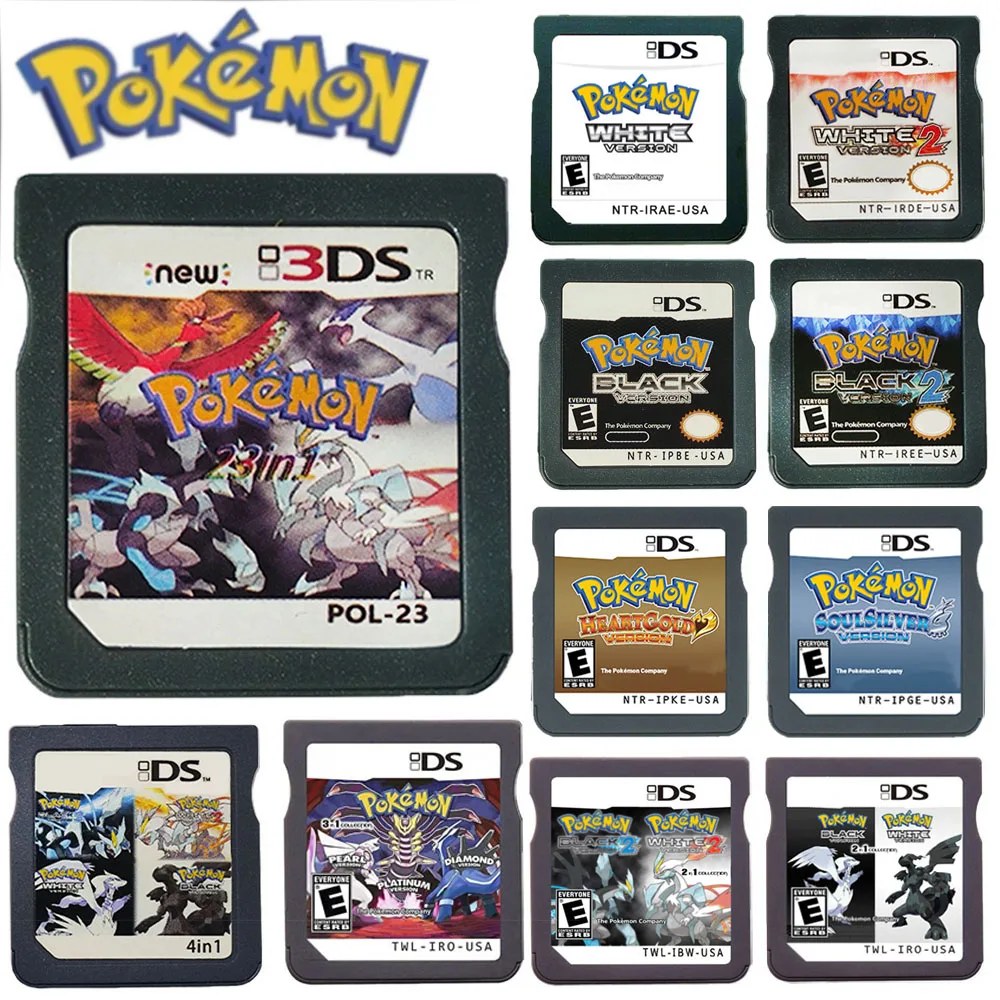DS Pokemon Game New 23 In 1 Series Memory Card for 3DS Video Game Console English Language Version (R4 card)