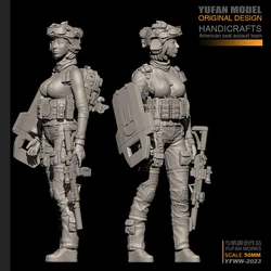 YUFan Model 1/35 Resin model Kits female soldier figure self-assembled YFWW35-2023