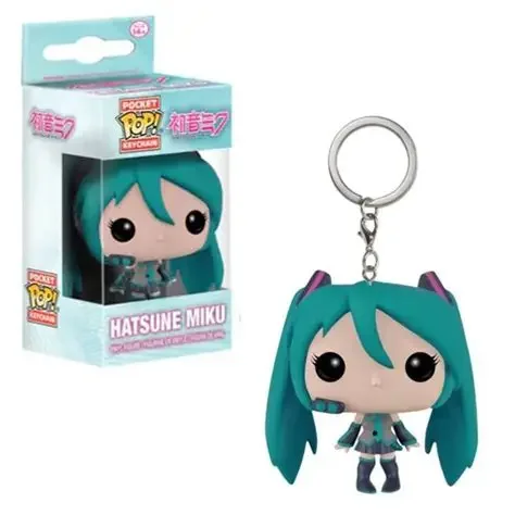 FUNKO POP Anime Hatsune Miku Keyring Pocket Pop Keychain Toy Action Toy Figures Key Chain Vinyl Figure Doll Toys for Children