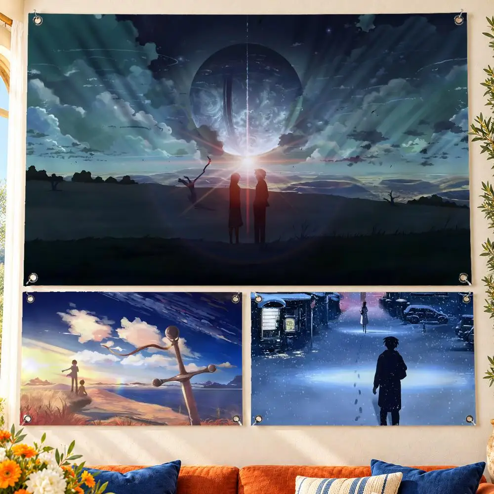 Centimeters Per Second Flags Aesthetic Room Decor Wall Hanging For Bedroom Dorm Gaming Room And Parties