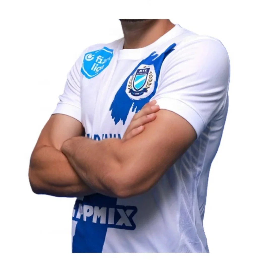 

Футбольная форма 25-26 OTP Bank Liga MTK Budapest FC, тренировочный костюм для соревнований, осенний спортивный быстросохнущий комплект, мужская футболка, детская футболка