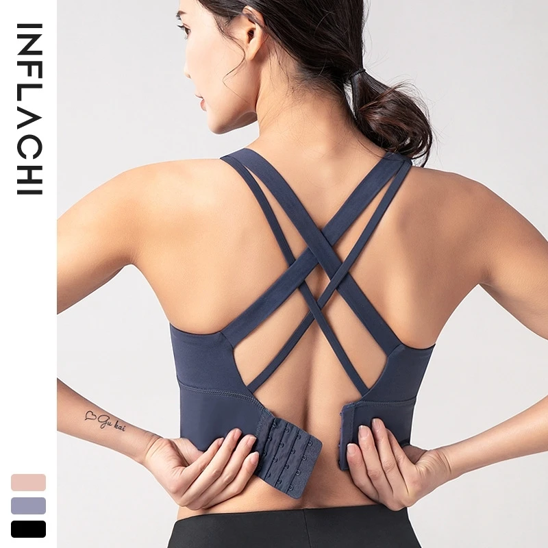 Energy Wide-Strap Longe Crisscross Strap Bra Fiess Gym Yoga Underwear Tight Crop Top Workout Sport Outfit Woman Clothing