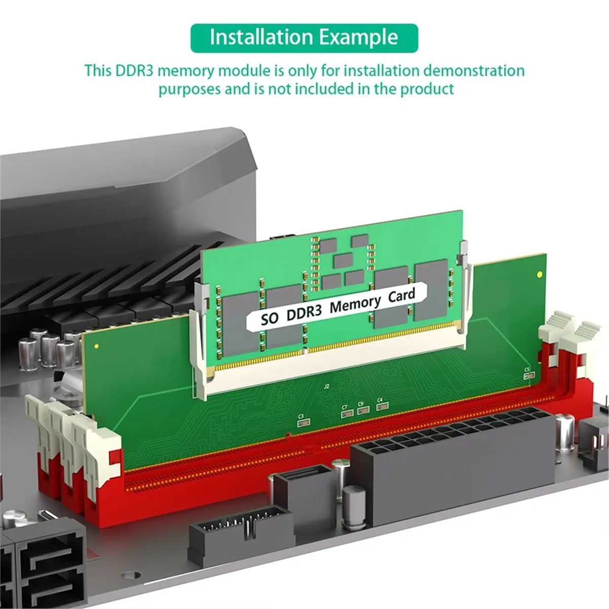 DDR3 Laptop SO-DIMM to Desktop DIMM Memory Adapter Card, Support DDR3 SO-DIMM Memory Module