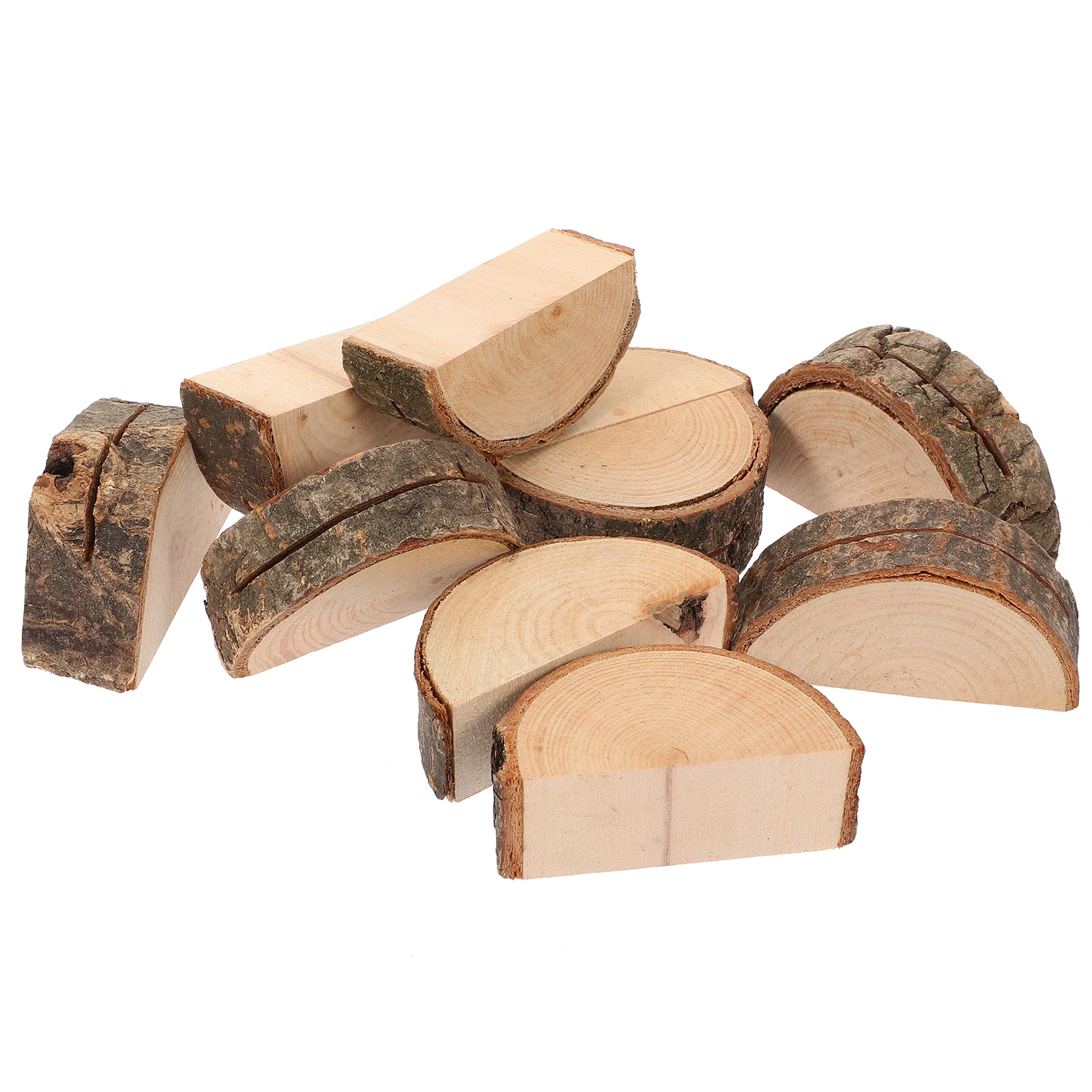 

10 Semi Circular Card Slots Wooden Display Stands Photo Holders Postcard Bases Table Number Name Place Card Menu Stands