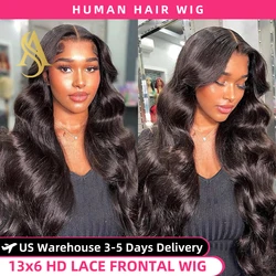 Perruque Lace Front Wig Body Wave Brésilienne Naturelle, Cheveux Humains, Pre-Plucked, Transparent HD, 13x4, 13x6, 360, 40 Pouces, pour Femme