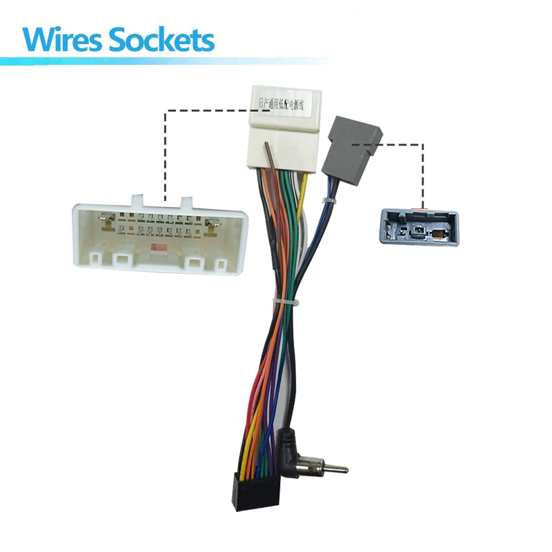 Car Radio Wire Harness Power For Nissan Qashqai x-trail Pathfinder Sentra juke  16pin Android Stereo Multimedia Cable Connector