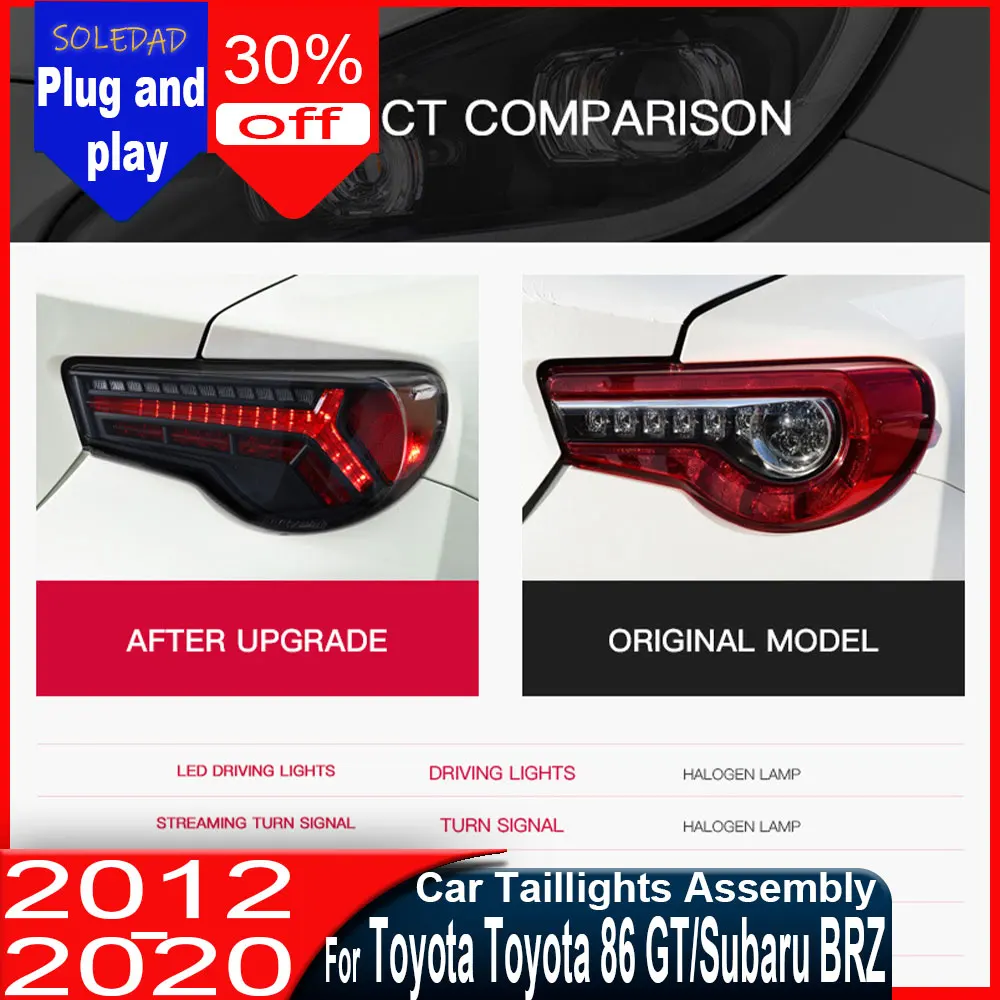 

velo Car Tail Lamp for Toyota GT86 LED Tail Light 2013-2019 Subaru BRZ FT86 Rear Fog Brake Turn Signal Automotive Accessories