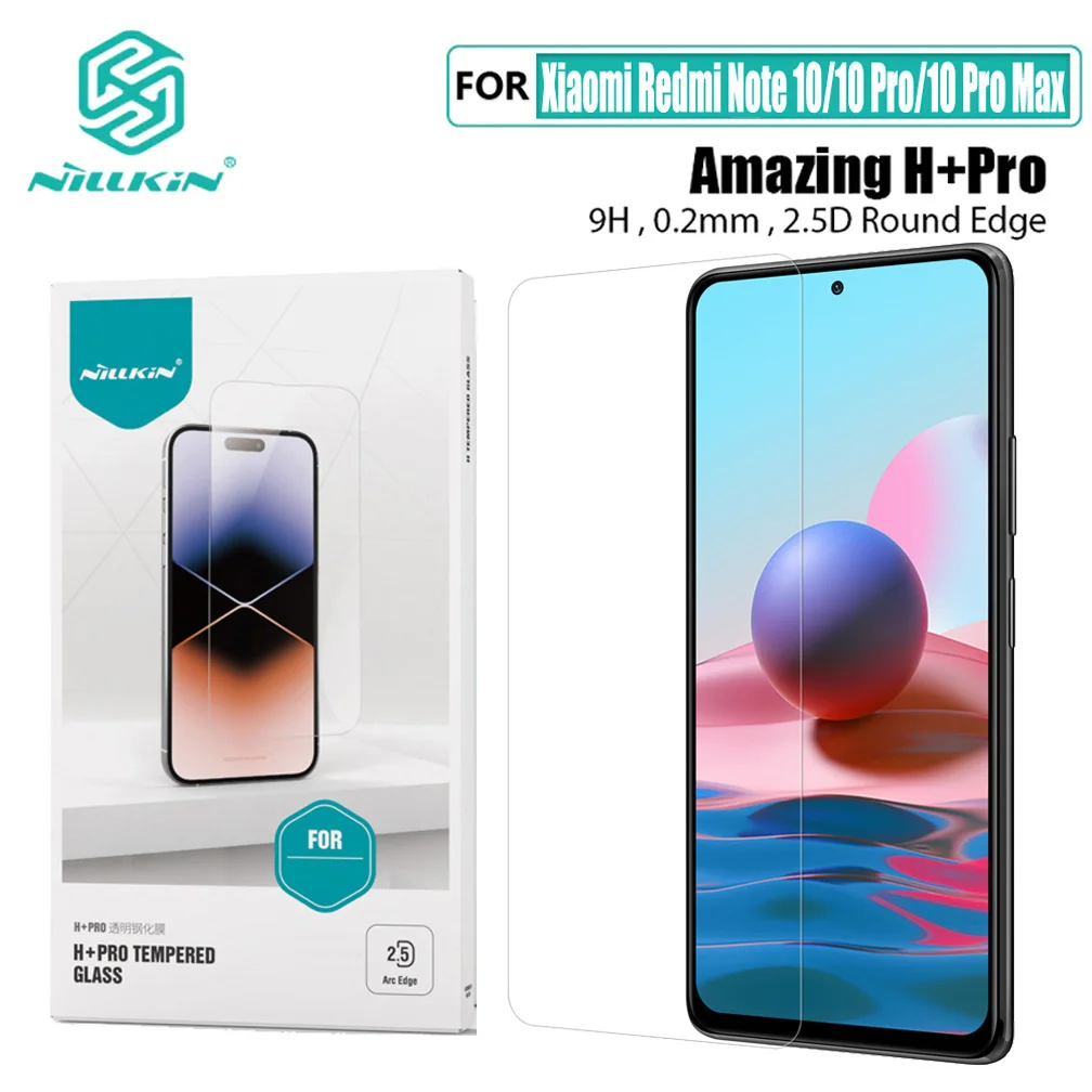 For Xiaomi Redmi Note 10 10 Pro 4G 5G 10S Tempered Glass Nillkin H+PRO Anti-Explosion Screen Protector For Redmi Note 10 Pro Max