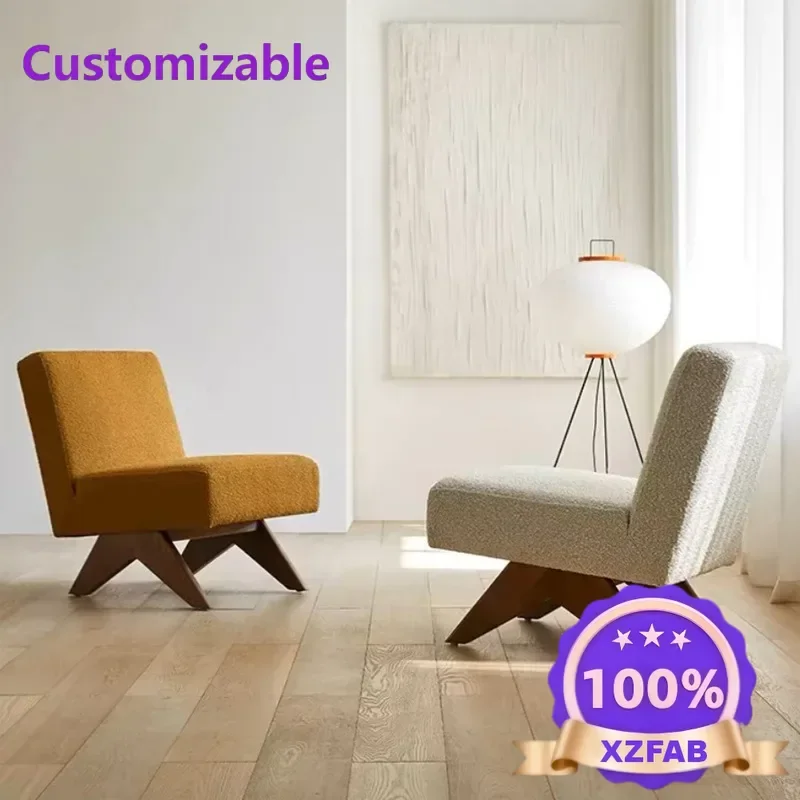Factory Direct 2026 Wabi Sansan Fabric Leather Sofa Chair Bed and Breakfast Cafe Armless Single Chair Balcony High Backrest Leis