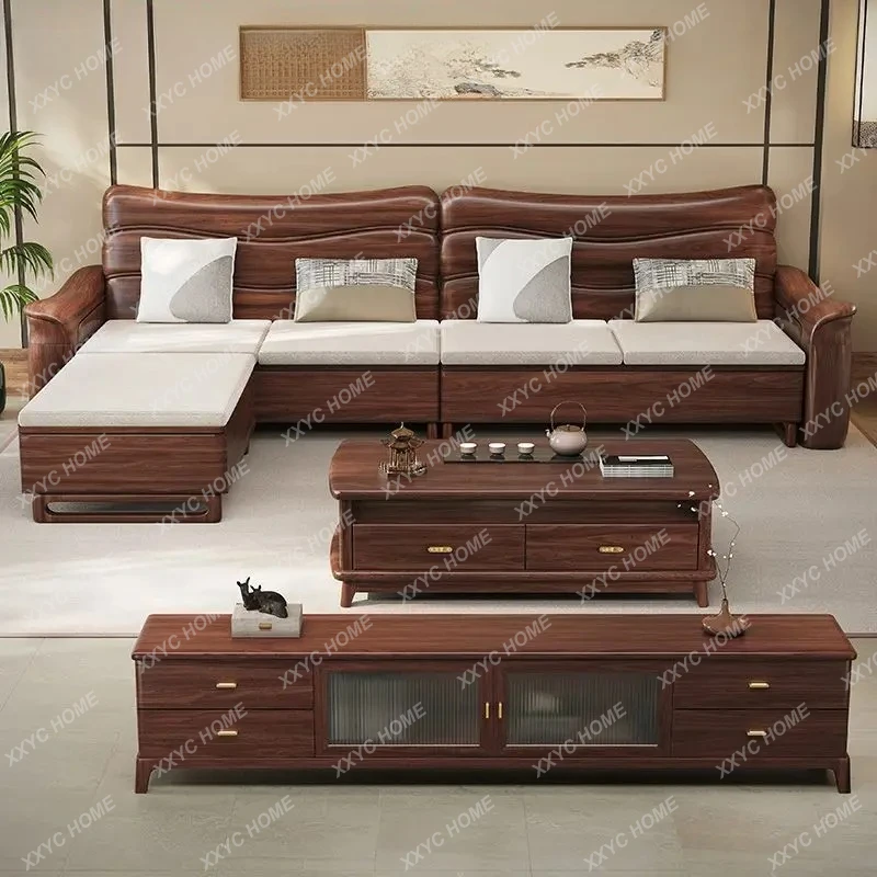 

Новый китайский диван из цельного черного ореха LXNew, многофункциональный, для гостиной.