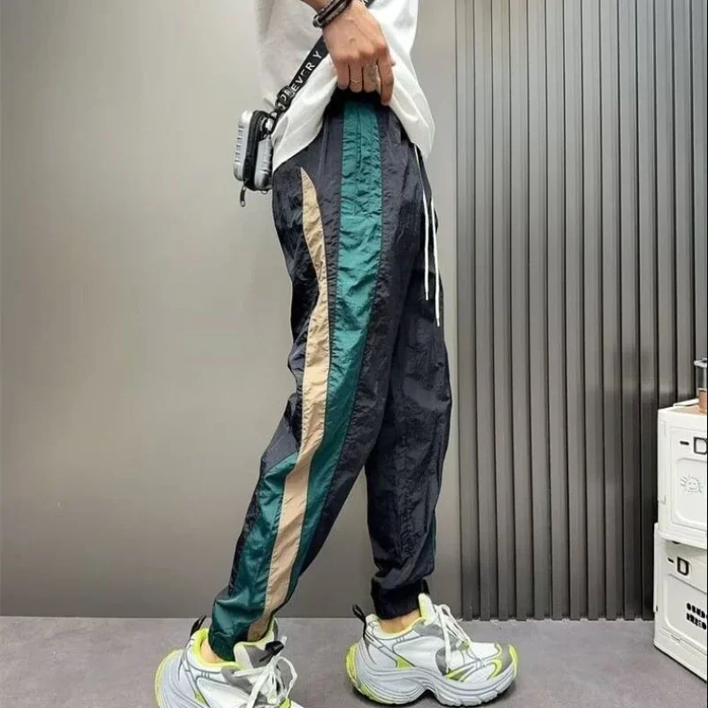 Verão calças casuais homem venda fina tendência elastano estética longo poliéster streetwear roupas baggy calças xxxl para homem