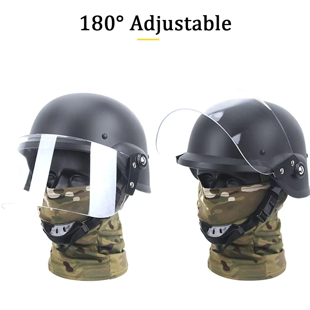 M88 Tactical Helmet Set, with Balaclava & Visor, Military Adjustable PC Protective Lens, for Airsoft Paintball BBs Shooting Game