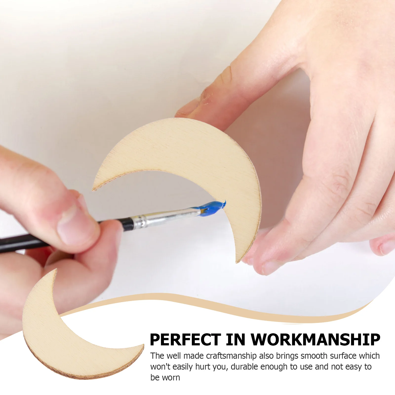 

20 Pcs Home Wooden Moon Chips Christmas Ornaments Hanging Decor Label Cutout Country Decorations