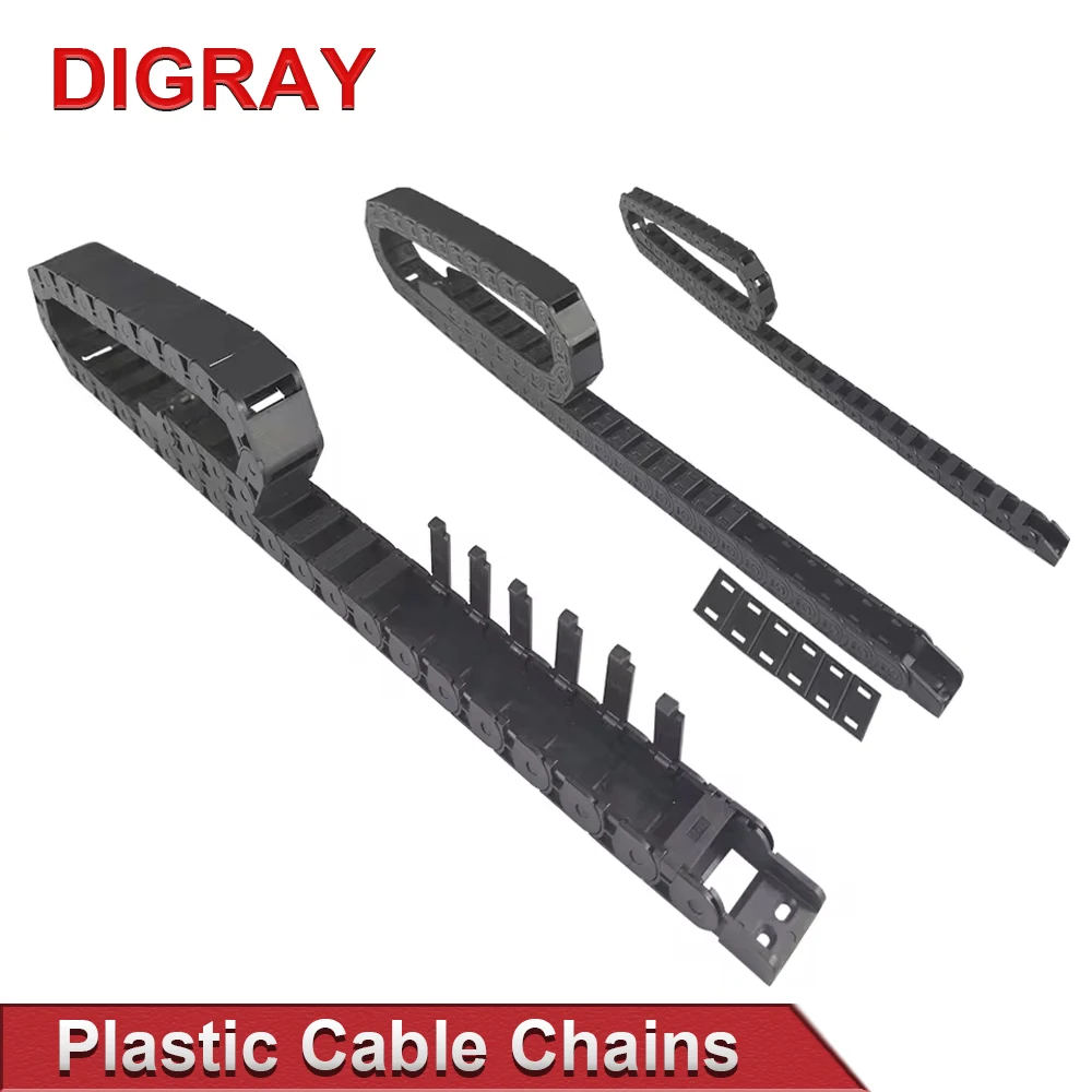 DIGRAY Cable Drag Chain 7*7 10*10 15*20 15*30mm 1M Non-opening Semi-enclosed Plastic Drag Chain Transmission Drag Chain
