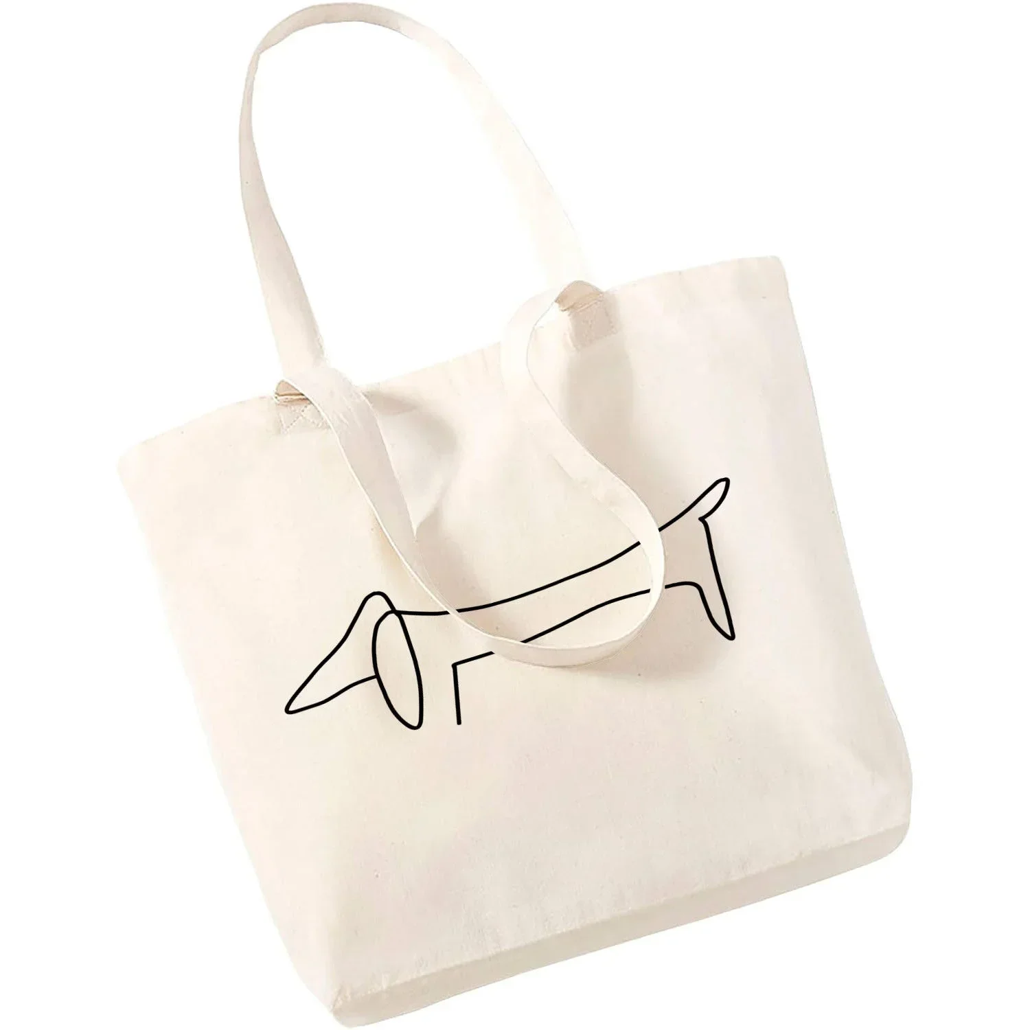 Ladies Shopping Bag Dachshund Teckel Funny Cute Dog Animal Handbag Foldable Reusable Shopper Bag Student Tote Bag Storage Bags