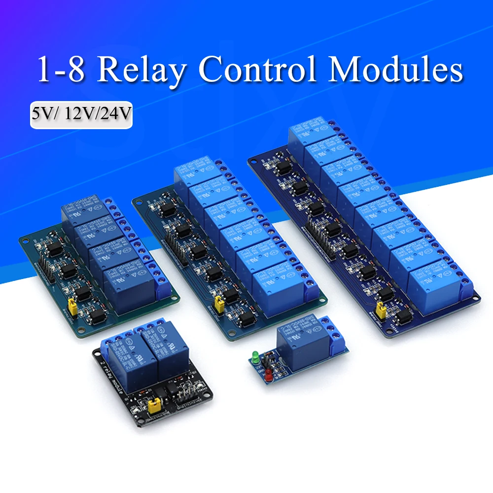 5/12/24V 1/2/4/6/8 Relay Module 8 channels,with optocoupler relay output 1 2 4 6 Relay Module 8 channels Low level trigger