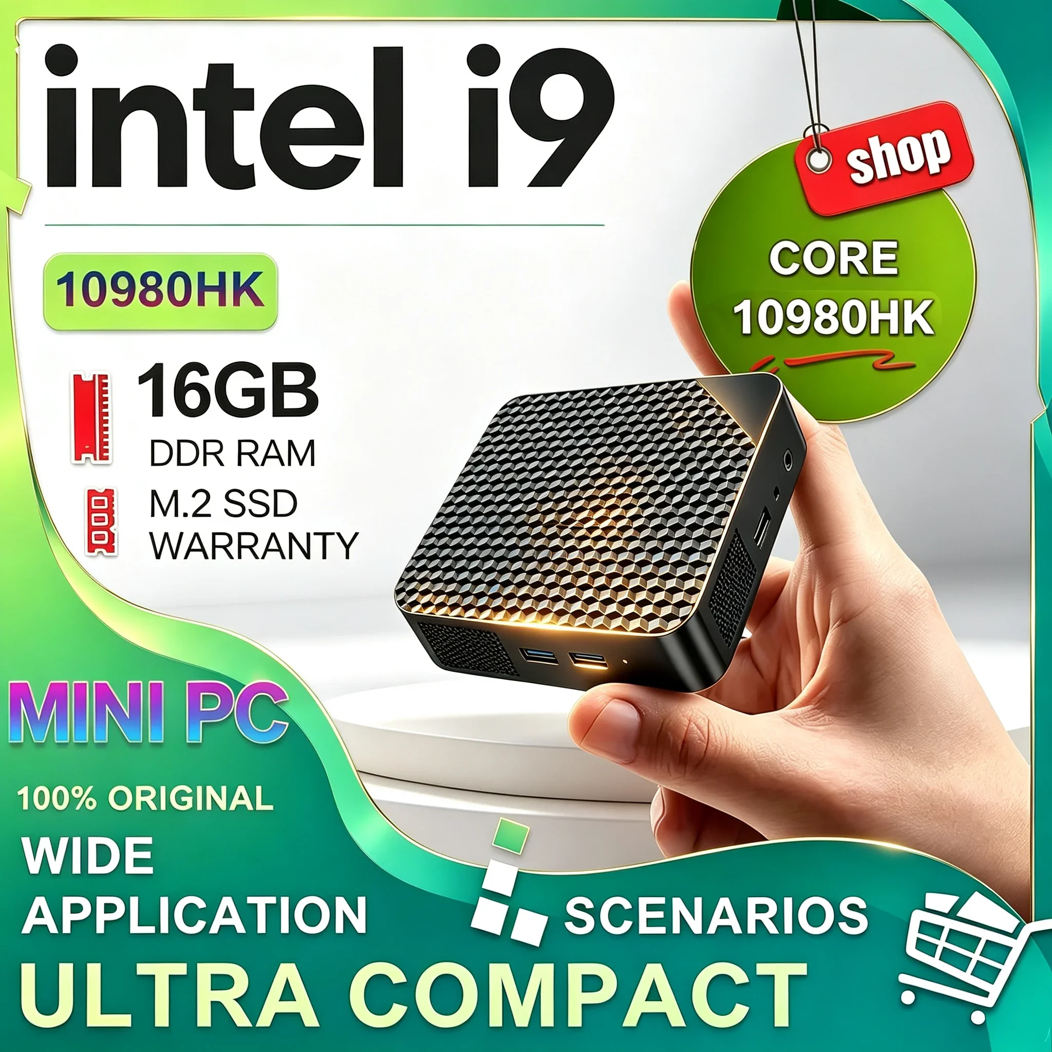 New Mini PC Intel Core i9 10980HK Windows 11 16GB/32GB RAM 1TB 2TB SSD 4K HD Home Office Gaming Mini Desktop Computer