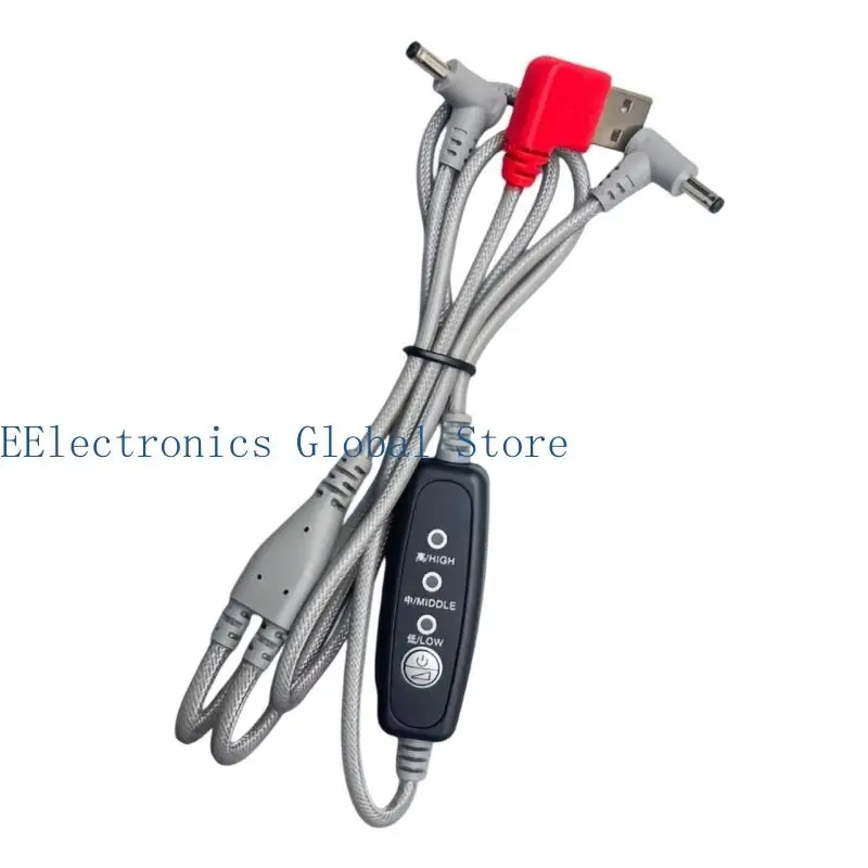 462B 3-Level Cooling Wear Fan Cable USB 5V Replacement Wire for Daily Commute, Outdoor Duties and Hot Weather Travel Use