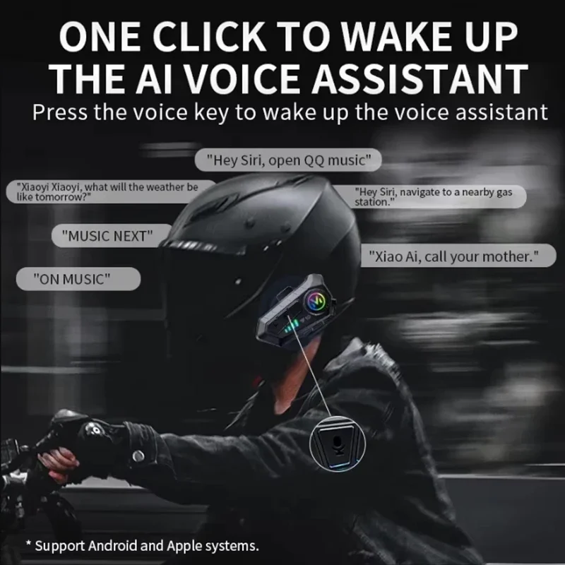 Y10 Bluetooth 5.3 Helmet Headset Wireless Hands-free Call Phone Kit Motorcycle Waterproof Earphone Music Player Speaker for Moto