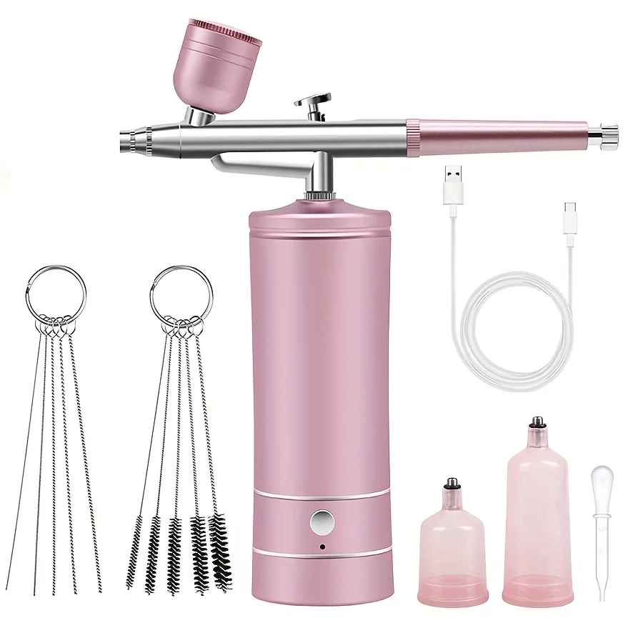 Luftkompressor, Airbrush-Malerei, Airbrush, elektrische Airbrush-Luftpumpe, geeignet für Malerei, Kunst, Schönheit, Make-up, Nagel, Tattoo, Körperbemalung, Keramik, Spray, Kuchenherstellung, Möbel, Lederwaren, Reparatur, Modellfärbung, Geschenk