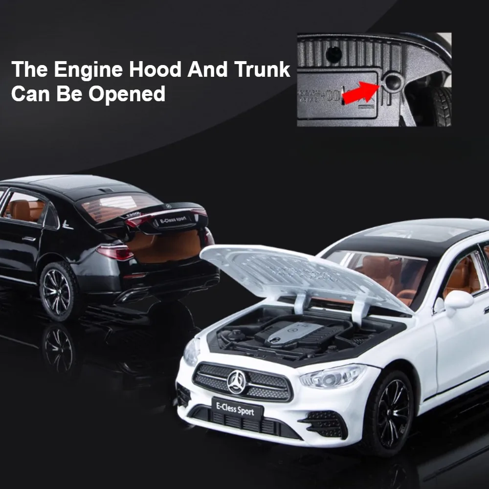 1:32 Mercedes-Benz E300Lรถของเล่นจําลองDiecastโลหะประตูเปิดเสียงดึงกลับรถคอลเลกชันของขวัญ