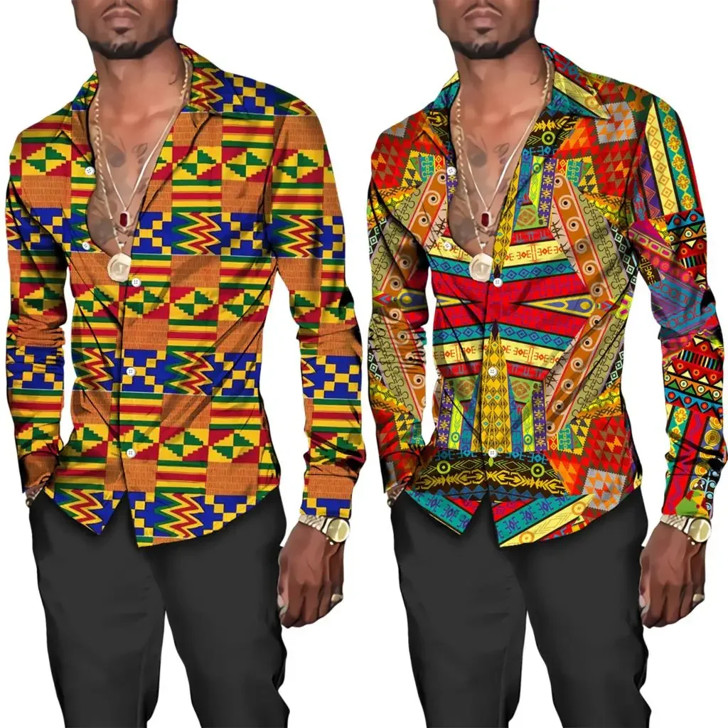 Camisa de mapa africano para hombre y mujer, blusa de gran tamaño a la moda, con solapa, ropa de playa, Cuba