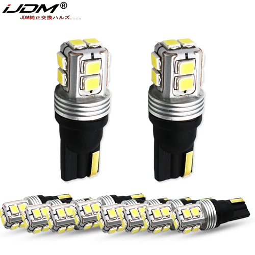 10 Uds T10 bombilla LED Canbus blanca 12V W5W 168 194 lámpara led para luces de matrícula, también luces de posición de estacionamiento, luces interiores