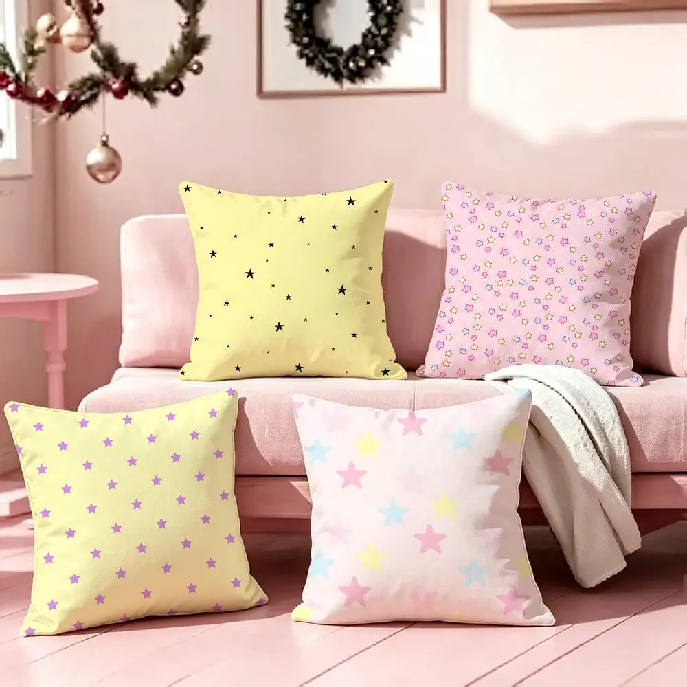 Star Background Cushion Cover Pillow Short Plush Pillow Cute Simple Style For Living Room Bedroom Birthday Gift