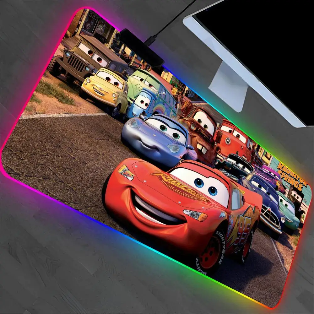 

Коврик для мыши Cars L-Lightning M-McQueenES, коврик для ноутбука, игровой коврик для мыши RGB в стиле аниме с подсветкой, геймерская девушка, мультяшные настольные коврики, настольный коврик