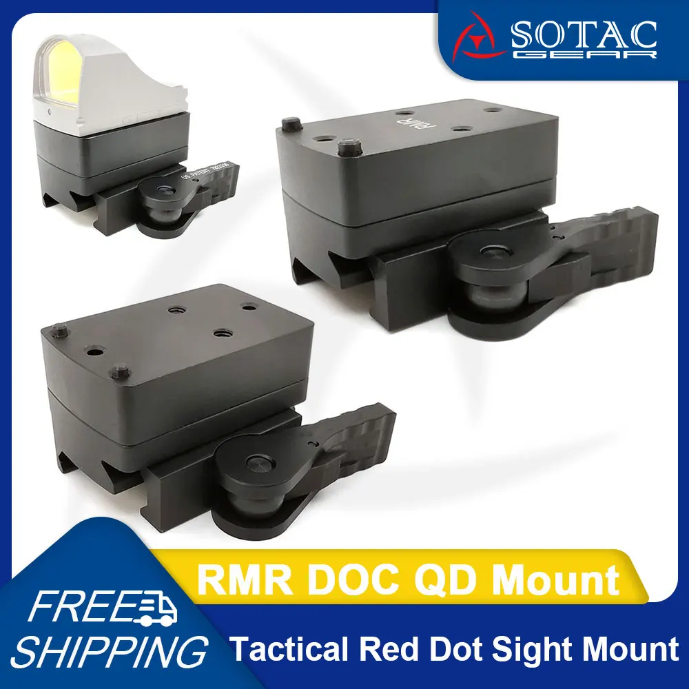 RMR DOC QD Mount for DOC RMR Red Dot Sight Scope 1.41 Inch Height Mount QD Auto Lock Riser Plate Fit 20mm Picatinny Rail