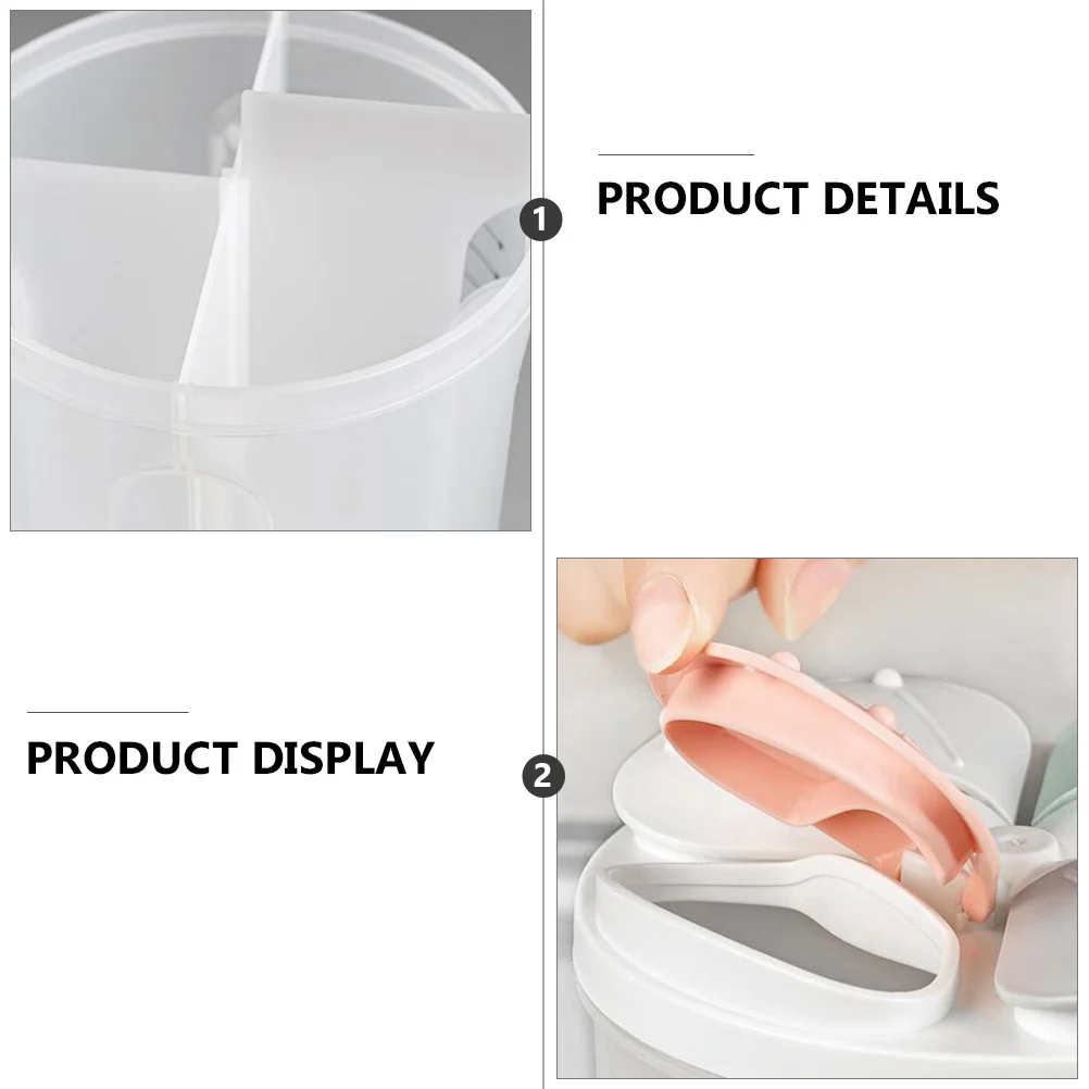 

4 Compartment Food Storage Container Transparent Airtight Bpa Free Pp Material For Cereal Dried Fruits Snacks Kitchen Organizer