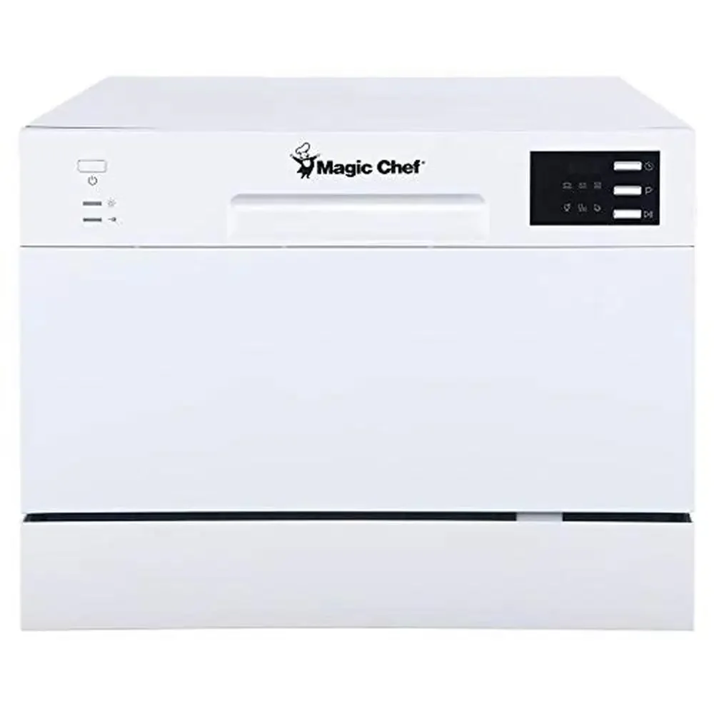 Energy Star Countertop Dishwasher 6 Plate Wash Programs White EZ Clean Filter Stainless Steel Interior Residual Drying Quick