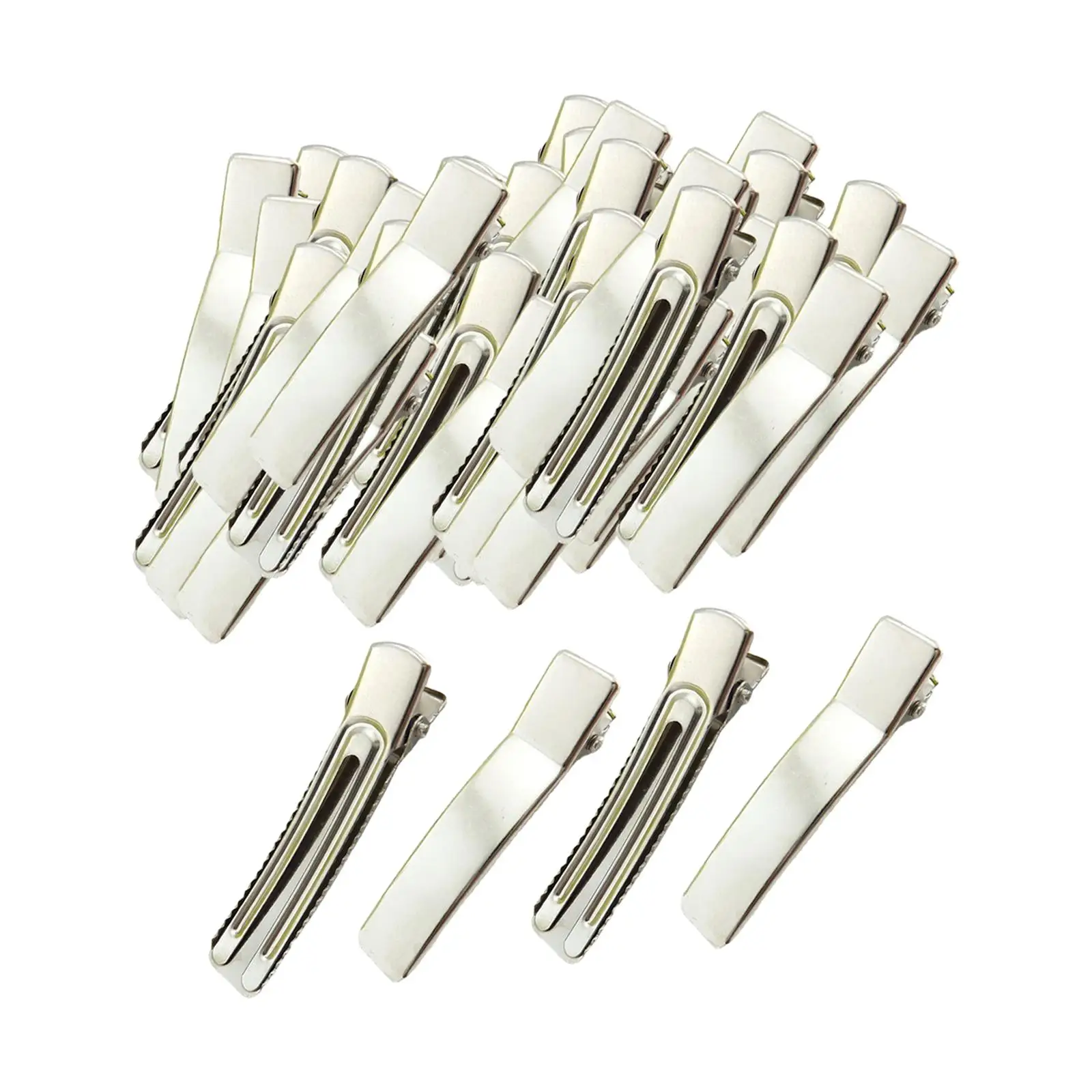 

50x Alligator Hair Clips Double Prong Clips Metal Flat Duck Bill Hairpins