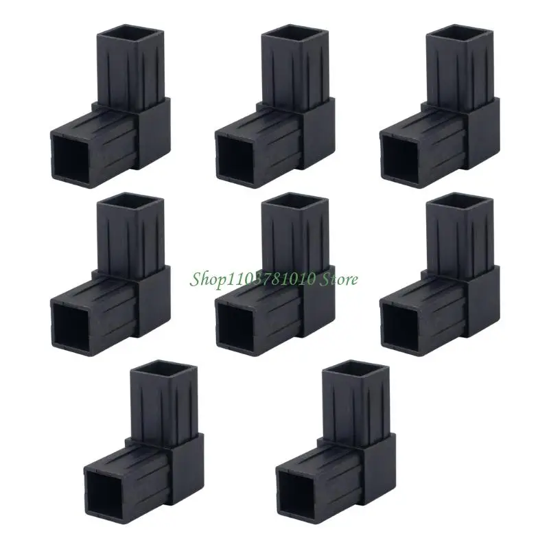 U55D 8Pcs Plastic Square Tube Connector Replacement Connection Fastener Fixed Joint 2 Way 90 Degree Elbow Pipe Fitting